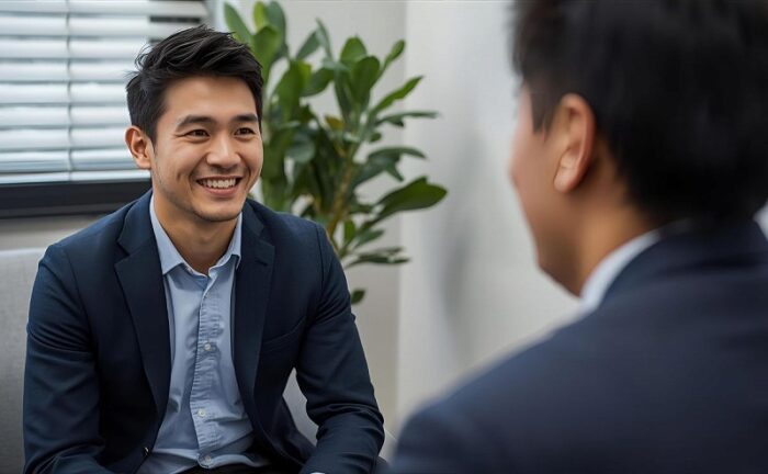 カウンセリングを受ける男性