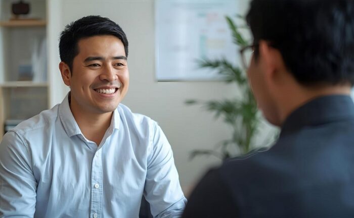 カウンセリングを受ける男性