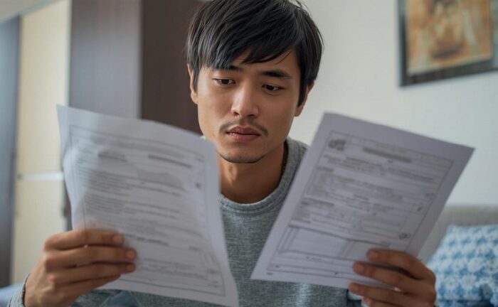 選択に迷っている男性