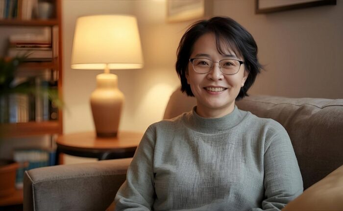 笑顔の女性