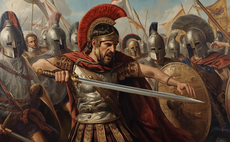 敵兵と戦う兵士