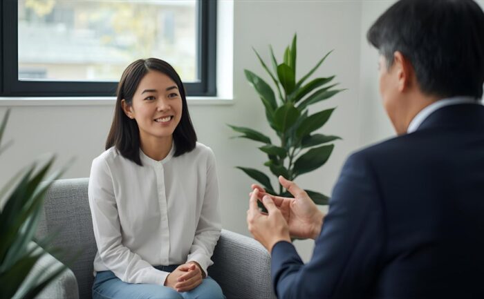 カウンセリングを受けている女性