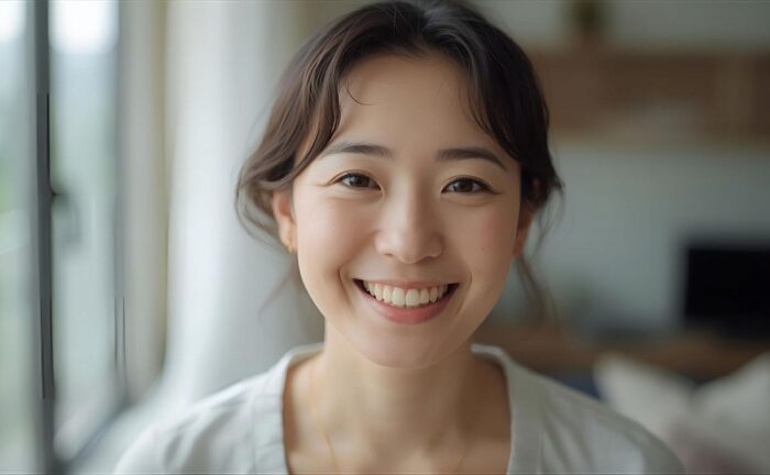 笑顔の女性