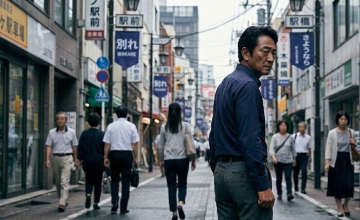 女性と別れて離れていく男性