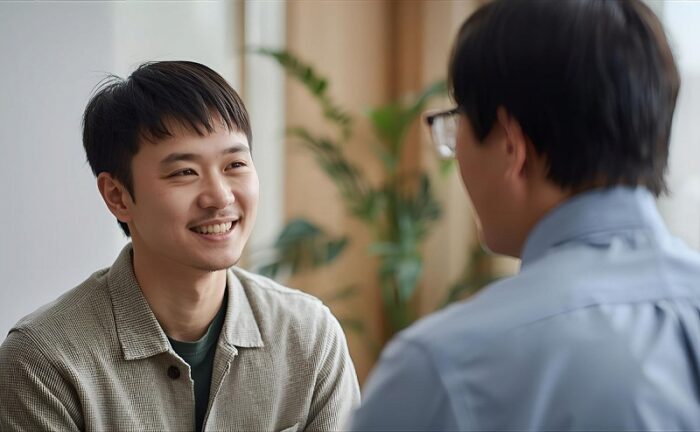 カウンセリングを受ける男性