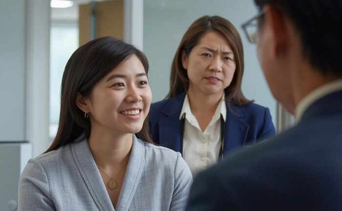 同僚を妬んでいる女性