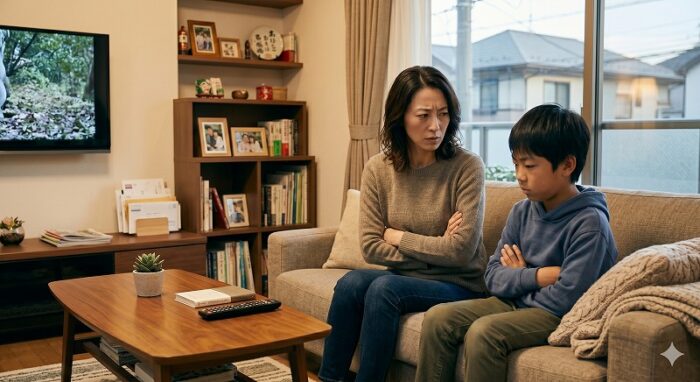 子供を叱っている母親