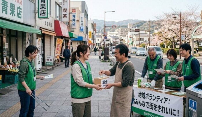 ボランティアをする女性