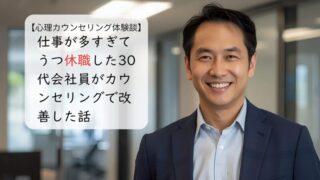 仕事が多すぎてうつ休職した30代会社員がカウンセリングで改善した話